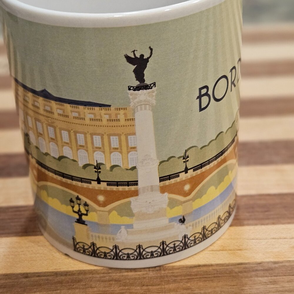 Royal Norfolk Bordeaux France Ceramic Coffee Mugs Set of 2 Travel Souvenir